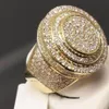 Bague en diamant plaqué or pour hommes, bagues d'affaires à la mode, bagues de fiançailles, bijoux à main, Whole244a, nouvelle collection