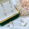 22090909 Diamondbox - PEARL Jewelry brincos ear studs esterlina 925 prata círculo gancho akoya 7-8 mm pingente redondo charme presente idea271G