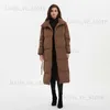 Dames down parkas malina dikke losse parka's dames mode vaste overdekte knop jassen vrouwen elegante das riem lange katoenen jassen vrouwelijke dames t231204