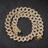 THE BLING KING 20mm Prong Cuban Link Chains Halskette Mode Hiphop Schmuck 3 Reihen Strasssteine Iced Out Halsketten für Männer Q1121228v