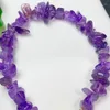 Link Bracelets 9mm Natural Amethyst Gravel Stone Bracelet Lrregural Freeform Chip Beads For Jewelry Making DIY Necklace