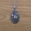 Pendant Necklaces 12pcs Ocean Waves Travel Jewelry Pirate Sailboat Necklace For Nautical AdventurerPendant261A