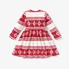 Girl s Dresses PatPat Toddler Girl Sweet Christmas Long Sleeve Dress Soft and Comfortable Perfect for Outings Daily Wear Basic Style 231204