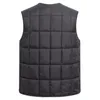 Gilet da uomo Gilet da uomo invernale imbottito spesso sciolto antivento con scollo a V design monopetto calda fodera in peluche senza maniche