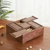 Kök Storage Organization China Black Walnut Multi Treasure Box Square vardagsrum Mat multifunktionellt godis snacks 231204