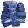 9st Set Travel Pack Bagage Organizer Kläder Lagring Fodral Högkvalitativ vattentät kosmetisk toalettpås Traveltillbehör 2112488