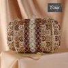 Evening Bags White Rhinestone Wedding Clutch Purse Fashion Gold Metal Crystal Clutches Luxury Ladies Diamond Prom Dinner Handbags 243e