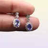 100 boucles d'oreilles pendantes en Tanzanite véritable pour mariage 4 Mm 6 Mm VVS boucles d'oreilles en argent Tanzanite boucles d'oreilles en argent véritable 925 Tanzanite pour 7050374