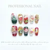 Kunstnagels Handgemaakt Schattig Kerstpers op nagels Kort Kawaii Sneeuwvlokboom Moose Design Herbruikbare volledige dekking nageltips Cartoon nepnagels 231204