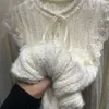 Blouses pour femmes Mode coréenne Vintage Chemises blanches Femmes Harajuku Manches longues Top Casual Esthétique Vêtements d'hiver Tenues Blouse