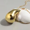 Charm Gold Plated CCB Chunky Teardrop Pendant Halsband örhängen Dupes för kvinnor tjockt vatten dropphalsband smycken lättvikt 231204
