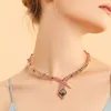 Viennois Rose Gold Color Snake Necklace For Women Chokers Necklaces Rhinestone crystal Chain Necklaces Wedding Party Jewelry J1907281f