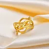 Jewelry Women's Fashion Stainless Steel Wave Ring Gold Hualan Xin Jewelrystar