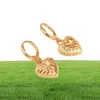 Etíope14 k Sólido Fino Amarillo Oro Lleno de amor corazón Joyería Colgante Pendientes de cadena Novia africana Flor de boda Bijoux4306508