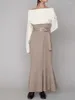Юбки, элегантная темпераментная винтажная женская одежда, тонкий пояс, юбка «рыбий хвост», осень 2023, подходит в японском стиле, женская раструба