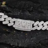 Nuoya 18 mm Bling Baguette Diamant Kubanische Gliederkette Hiphop Custom Silber Halskette für Männer Rapper Schmuck