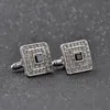 Manschettlänkar Luxury Men's Cuff Links Rhinestone Crystal Business Lawyer Square Cufflinks Manschett Botton Fashion Men's French Shirt Cufflinks 231204