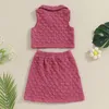 Ensembles de vêtements BULINGNA Mode Enfants Enfant Filles Été Deux Pièces Tenues Col À Revers Sans Manches Débardeurs Mini Jupe Ensemble