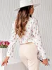 Women's Blouses Autumn Elegant For Fashion Top Floral Print Casual Long Sleeve Shirt And Blouse Botton Slim Blusas Para Mujer