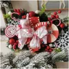 Christmas Decorations Wreath Candy Cane Artificial Window Door Hanging Garlands Rattan Home Decoration 2023New Year Navidad Drop Deliv Dh14H