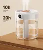 Essential Oils Diffusers 2L Double Spray Humidifier Atomizer Usb Large Capacity Home Mute Bedroom Office Night Light Digital Display Humidifier 231204