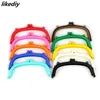 10 PCS Lot 16 cm Candy Color Arc Harts Plast Purse Frame With Hole Kiss Clasp Lock Diy Bag Accessories 210901216i