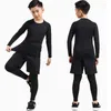 Survêtements pour hommes enfants sous-vêtements thermiques ensemble hiver séchage rapide chaud garçons filles fitness