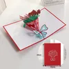 Gratulationskort 3D Pop-up Card Flower Maple Cherry Tree Wedding Invitation Greating Card Birthday Party Anniversary Present Vykort med kuvert 231204