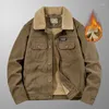 Heren Jassen Winter Mannen Dikke Warme Corduroy Thermische Windjack Bontkraag Single Breasted Jassen Mannelijke Casual Fleece Parka Uitloper