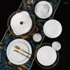 Тарелки, кухонный фарфоровый сервиз, необычная посуда для супа, набор тарелок для зарядного устройства, современная посуда Pratos De Jantar для завтрака