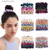 Headwear Acessórios de Cabelo Sólidos Seda Elástica Faixas de Cabelo Mulheres Scrunchie Intestino Pequeno Cetim Seda Suave Ondulado Elásticos Rabo de Cavalo Scrunchies Q231204