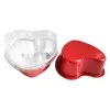베이킹 곰팡이 50pcs 55ml 주석 호일 알루미늄 푸딩 컵 뚜껑 심장 모양의 미니 무스 컵 케이크 용기 곰팡이 231204