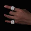 Anéis de casamento de alta qualidade personalizados 1-9 letras anel completo gelado zircônia cúbica nome personalizado anéis de festa homens e mulheres hip hop jóias 231204