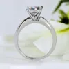 Princess Cut 1ct Lab Diamond Ring Original 925 Sterling Silver Engagement Band Band Rings for Women Bridal Fine Jewelry Gift3206