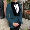 Men's Suits Fashion Suit 3 Pieces Slim Fit Prom Tuxedos Tweed Shawl Lapel Wedding Grooms Blazer Vest Pants Wholesale