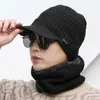 Circle Loop Scarf and Knitted Fashion Hat Set Elastic Warm Plush Neck Wrap Warmer Winter Skiing Skating Wearing for Women Men 230920