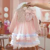 Girl's Dresses Winter Kids Lace Velet Dresses for Girls Clothes Party Prom Dress Princess Outfits Children Teenagers Vestidos 4 6 8 10 12 Years 231204
