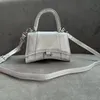 верхняя ручка CrossBody песочные часы слинг Роскошные дизайнерские сумки с бриллиантами Женская натуральная кожа мужская сумка на плечо Клатч со стразами Большая сумка с блестками Классическая ручная сумка