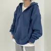 Sweats à capuche pour hommes Sweatshirts Femmes Couleur unie Poche zippée surdimensionnée Harajuku Coréenne Femme Manches longues À capuche Streetwear Casual Top 231204