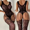 Sexy Set clothing womens mesh hollow tight fitting sex without crotch underwear roleplaying Lolita Teddy doll dress 231204