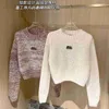 Kobiet Knits Tees Marka Muimui Nowa ciężka przemysł woda diamentowa perłowa cekin krótki sweter mały pachnący styl prosta rurka wszechstronna okrągła szyja lj72