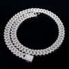 6~15mm White Gold Real 14k Rose Necklace Bracelet 925 Silver Plated Moissanite Diamond Miami Cuban Link Chain