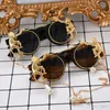 Eyeglasses chains Fashion Retro Round Monkey Metal Chains Decoration Baroque Sunglasses Women Fashion Designer Clamshell Cool Eyewear Jewelry 231204