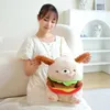 Plush Dolls Funny Burger Dog Toy Stuffed Soft Hamburger Puppy Pillow Sofa Cushion Cute Room Decor Boy Girl Birthday Gift 231204