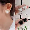 Stud émail coeur boucles d'oreilles pour femmes couleur noire amour Couple cadeaux à la mode coréen Simple mignon romantique bijoux accessoires oreille R231204