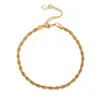 Tobilleras Mujeres Niñas Joyería Descalza Oro Acero Inoxidable Charm Cuerda Cadena Tobillera Pulsera Pie 22-27 Cm De Largo A334239M