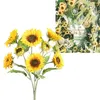 Decorative Flowers Simulation Gift Rural Artificial Flower Table Centerpiece Pography Sunflower Bush Realistic Home Decor Romantic Living