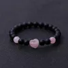 8mm hématite perles emmêlées pierre naturelle Rose Quartz topaze oeil de tigre Agate coeur Bracelet hommes femmes Yoga guérison équilibre Bracelet