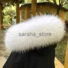 Scarves Winter Real Fur Collar Raccoon Luxery Scarf Furry Neck Warmer Women Men Fluffy Natural Fur Shawl Fur Trim Coat Hood Scarves J231204