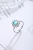 Bröllopsringar vintage 925 silver 1.38 karat paraiba labb odlad ädelsten damer mode smycken grossist kvinnor ringar personifierade 231204